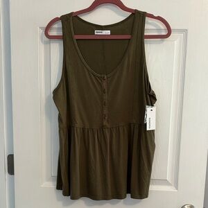 Sonoma Olive Green Buttoned Tank Top